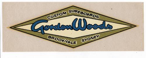 Gordon Woods Custom Surfboards Brookvale Sydney, Australia Decal