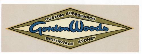 Gordon Woods Custom Surfboards Brookvale Sydney, Australia Decal