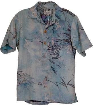 Surf Line Hawaii Light Blue Hawaiian Button Down Shirt