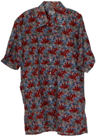 Blue & Red Floral Hawaiian Button Down Shirt